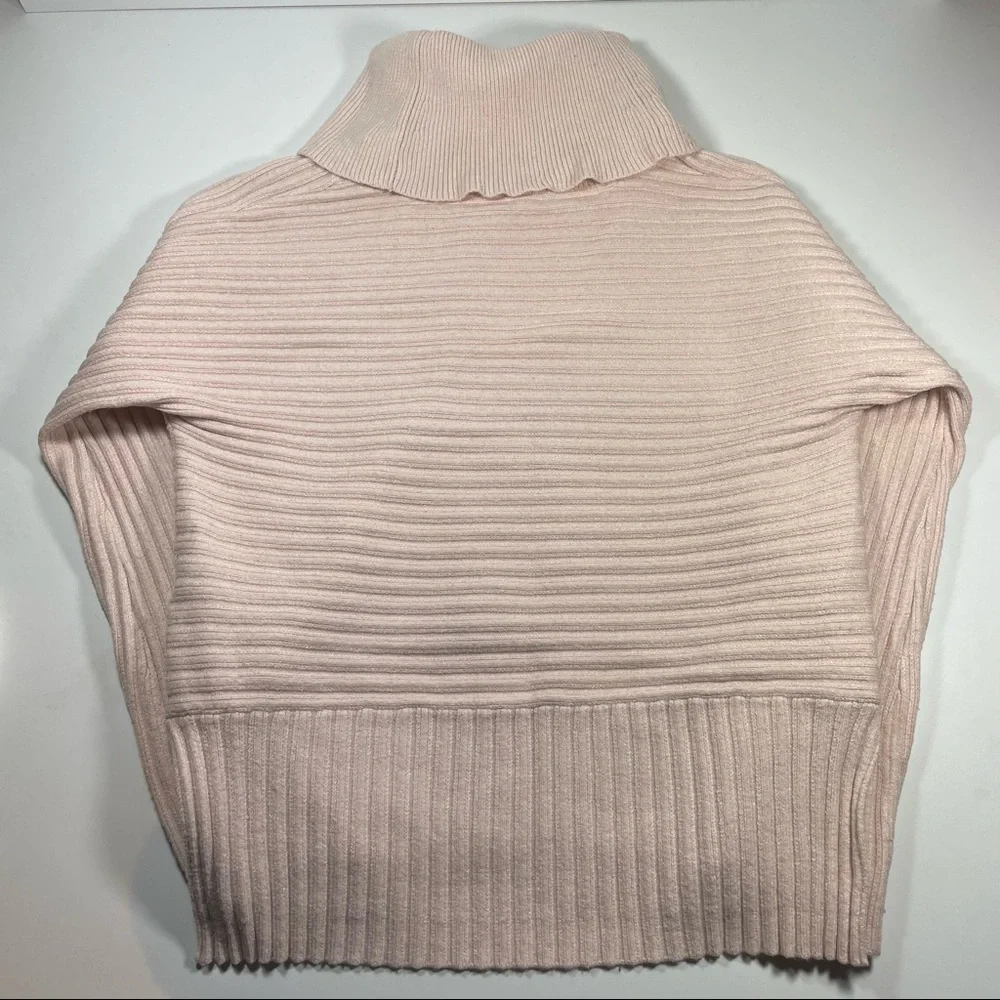Anthologies Moth blush turtleneck dolman sleeve rib knit sweater size S - Picture 7 of 7